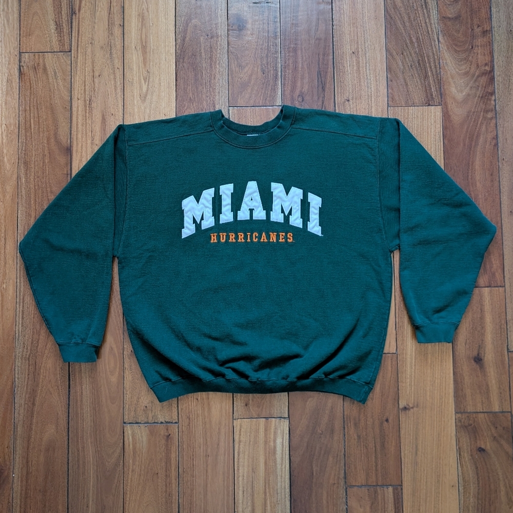 Miami Hurricanes Forest Green Crewneck Sweater